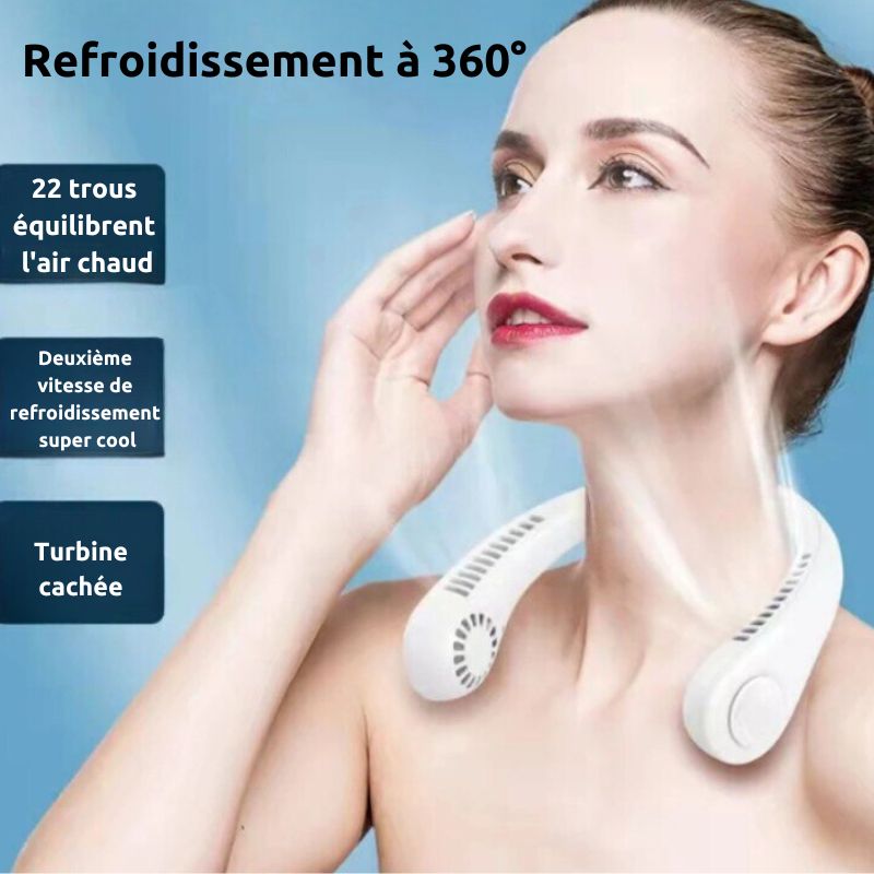 Ventilateur de cou portable AirBreeze avec refroidissement 360° USB